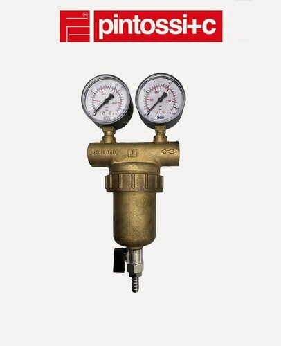 Изображение товара Фильтр ручной промывки с двумя манометрами, латунный, PINTOSSI+С 1/2"