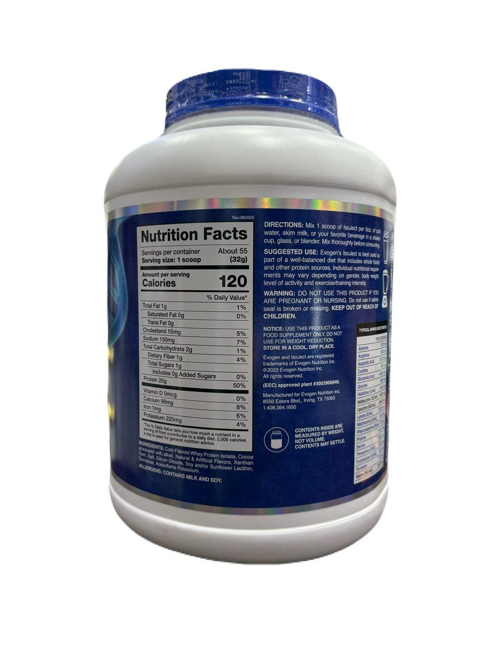 Изолят протеина Evogen IsoJect Whey, сывороточный белок, 1.8кг — фото 1