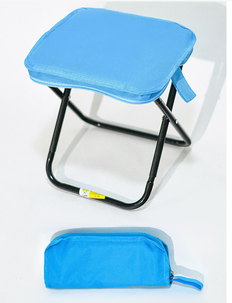 Стул туристический складной металл 27х24х27 см максимальная нагрузка 120кг голубой