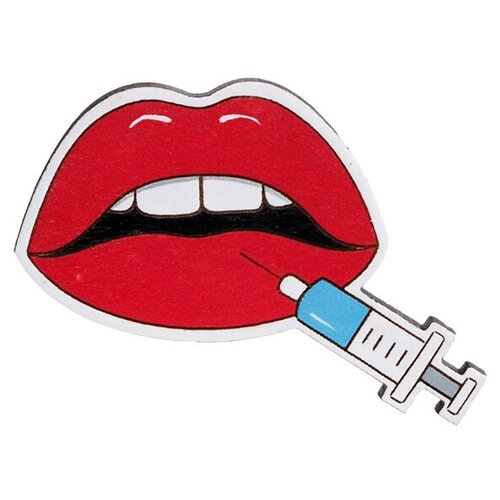 Значок AUGUST WOOD, красный