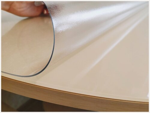 Изображение товара Силиконовая скатерть на стол 60x100 см 2мм рифлёная гибкое стекло мягкое стекло