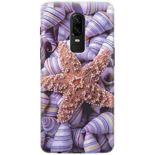 фото Re:pa накладка transparent для oneplus 6 с принтом "сиреневые ракушки"