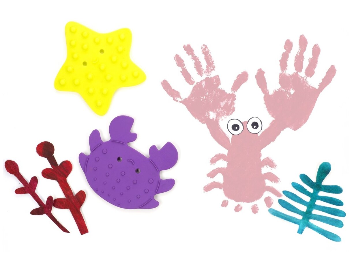 Набор ковриков для ванны Roxy Kids с пальчиковыми красками - фото №17