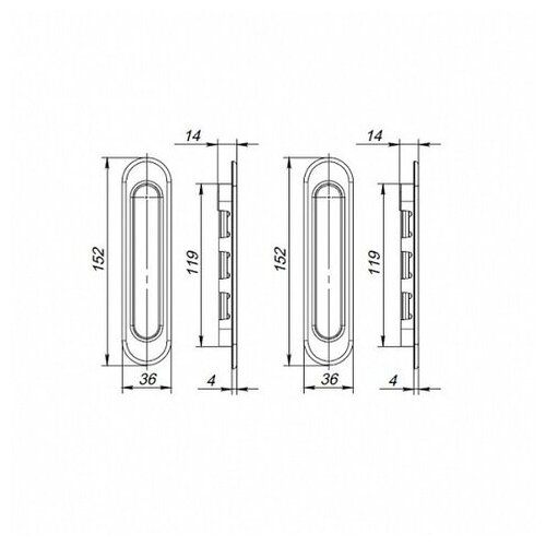 Ручки для раздвижных дверей PUNTO Soft LINE SL-010 BL черный /43505/ - фотография № 4