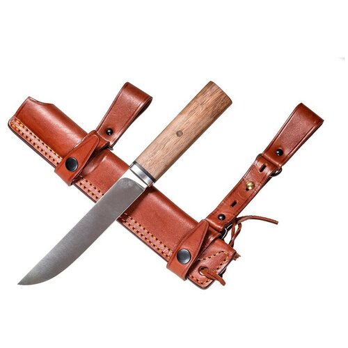 фото Нож пареньский, сталь 95х18, орех, кожаные ножны - подвес русская компания