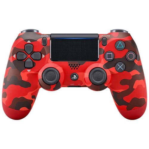 Беспроводной геймпад джойстик для PS4 красный камуфляж 150400₽
