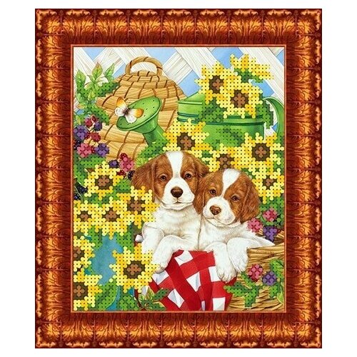 фото Набор для вышивания бисером каролинка в подсолнухах, 12,5*15,8 см (кбжн.5027(ч))