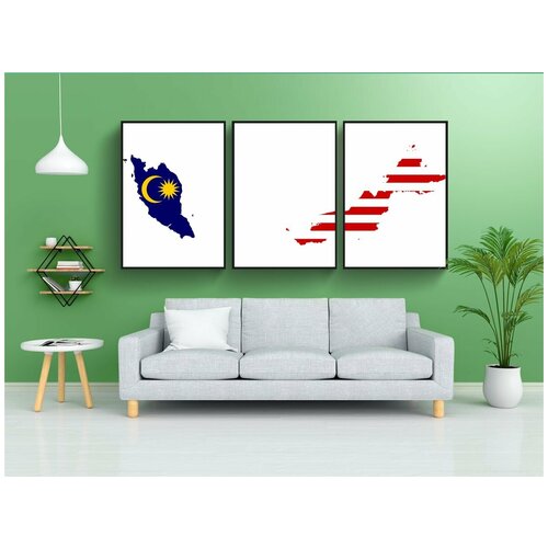 фото Набор модулных постеров для интерьера "границы, страна, флаг" 60x90 см. в тубусе, без рамки lotsprints