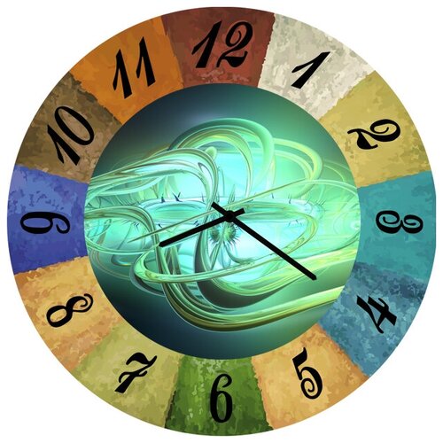 фото Svs настенные часы svs 3502105 зеленая абстракция