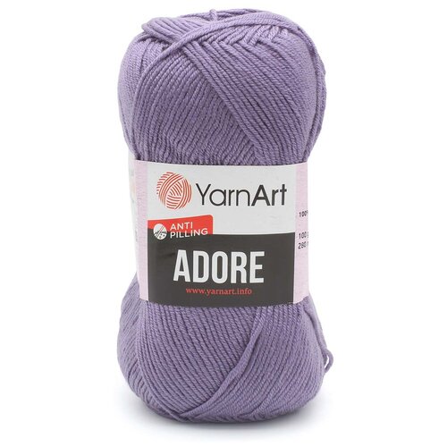 Пряжа YarnArt Adore, 100 % акрил, 100 г, 280 м, 5 шт., 345 лаванда 280 м