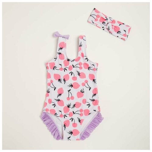 фото Купальник детский слитный minaku с повязкой, рост 122-128 (1 шт.) promarket