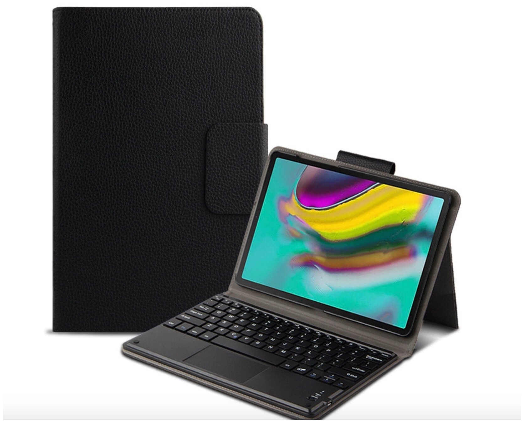 Клавиатура MyPads для Samsung Galaxy Tab S5e 105 SM-T720 T725 2019 съемная беспроводная Bluetooth в комплекте c кожаным чехлом и пластиковым