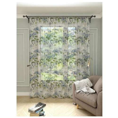 Штора Костромской текстиль Тюль, Вуаль (300*260), цветы