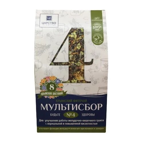 Царство ароматов чай Мультисбор №4 Для улучшения работы желудочно-кишечного тракта, 80 г