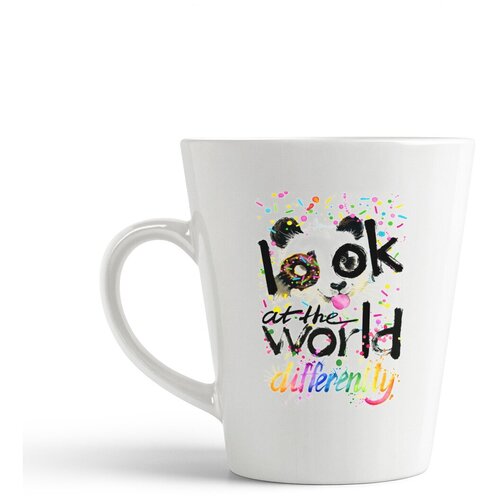 фото Кружка-латте coolpodarok "look at the world differently. панда"