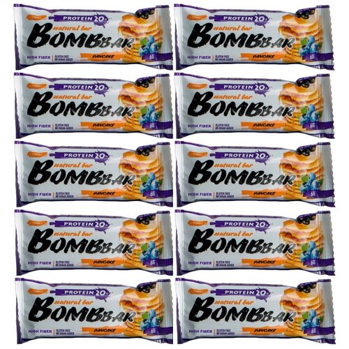 фото Протеиновый батончик bombbar protein bar 10 x 60 г, смородиново-черничный панкейк