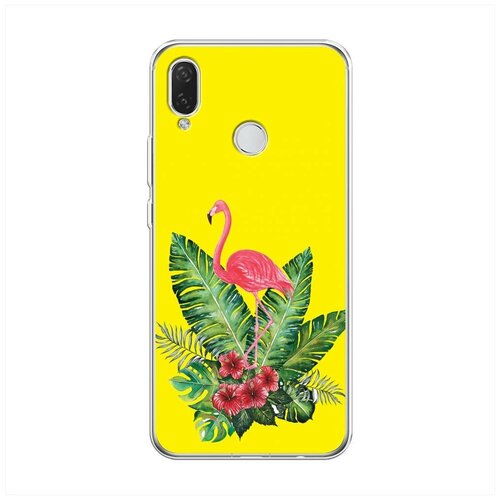 фото Силиконовый чехол "пальмовые листы и фламинго" на huawei p smart plus / хуавей п смарт плюс case place