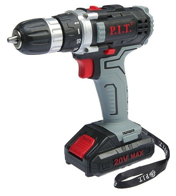 фото Дрель-шуруповерт P. I. T. PSR 18-D1, 2 Li аккумулятора, 18 В, 30 Нм, 1.5 Ач, кейс