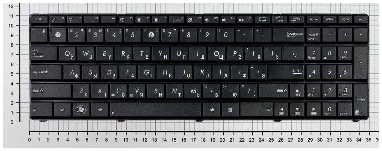 Клавиатура для ноутбука Asus 0KNB0-6221RU00 черная без рамки