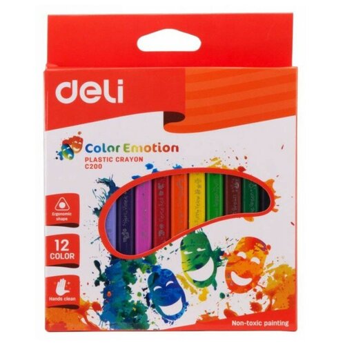 Deli Восковые мелки трехгранные Color Emotion, 12 цветов разноцветный