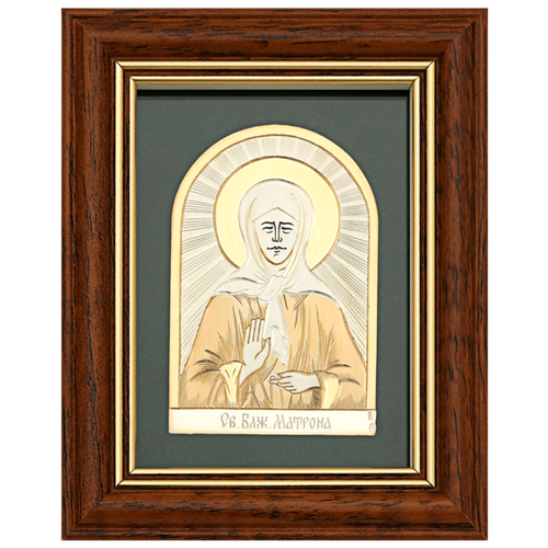 Икона из серебра ручной работы Святая блаженная Матрона 9800031, Серебро 925°