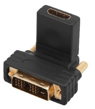 Переходник REXANT (17-6812) штекер DVI-D - гнездо HDMI, поворотный, черный