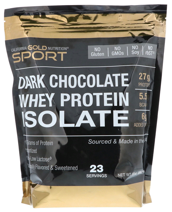 Протеин изолят California Gold Nutrition Whey protein Isolate шоколад 907 гр.