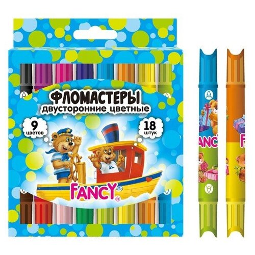 Фломастеры Action Набор двусторонних Fancy 18 цветов 9 шт.