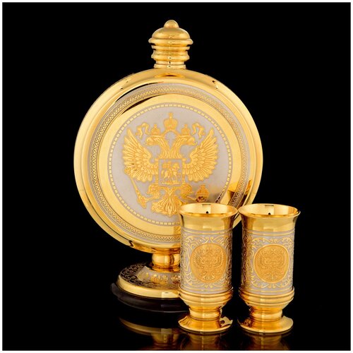 фото Питейный набор с флягой "герб рф". златоуст русь великая