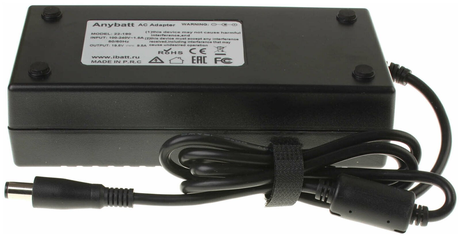 Блок питания Anybatt 22-U1-190 19,5V 9,23A, 180W, 7.4*5.0 mm, pin для Alienware M14x, M15x, M14x R2, M14x R3, для Dell Precision M4800, Precision M4600, Precision M4700, XPS M2010, Precision M6300, Inspiron 9100, Inspiron 9000,