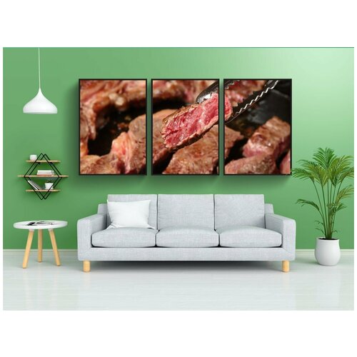 фото Набор модулных постеров для интерьера "говядина, барбекю, bbq" 60x90 см. в тубусе, без рамки lotsprints