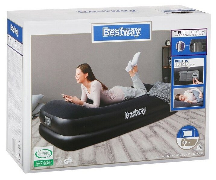 Кровать надувная BestWay Premium Air Bed 67401 BW - фотография № 8