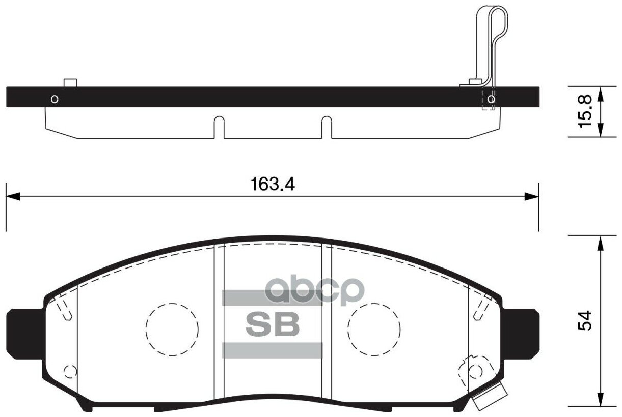 Колодки тормозные NISSAN Pathfinder, Navara (2.5 CDI) (R16) передние (4шт.) SANGSIN