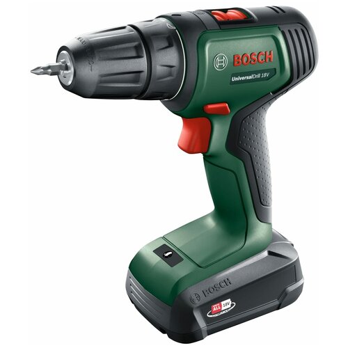 Дрель- шуруповерт аккумуляторная Bosch UniversalDrill 18 18 В Li- ion 2x15 Ач 607800₽