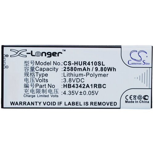 фото Аккумулятор cs-hur410sl hb4342a1rbc для huawei ascend y5 2, honor 5 3.8v / 2580mah / 9.80wh oem