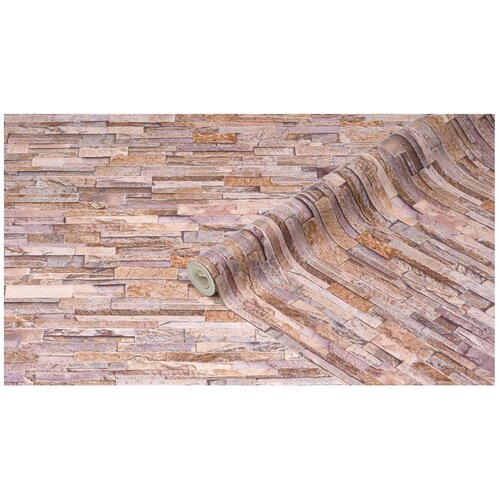 270-1008 CERAMICS - Стеновое покрытие рулонное (67.5см х 4м) Каменная стена беж-песочная