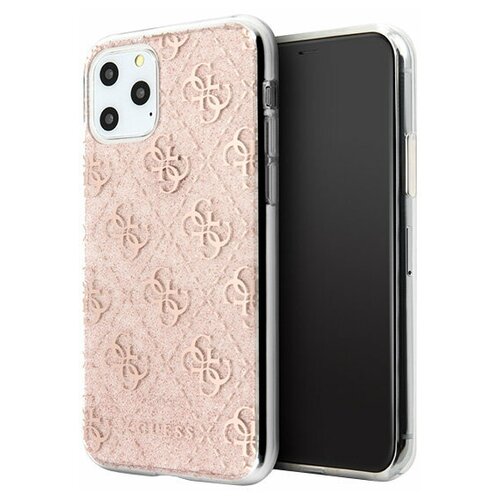 фото Guess чехол guess 4g collection hard glitter для iphone 11 pro max, розовый