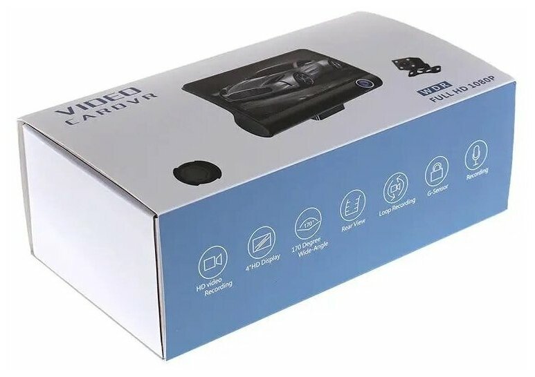 Автомобильный видеорегистратор с 3 камерами непрерывная циклическая съемка салона экран 4 дюйма Car DVR WDR Full HD 504