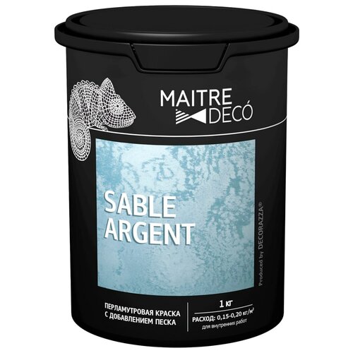 Декоративное покрытие Maitre Deco Sable Argent, серебристый, 1 кг краска декоративная maitre deco sable argent глянцевая цвет серебристый 2 кг