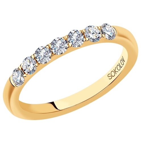 Кольцо обручальное SOKOLOV, красное золото, 585 проба, бриллиант, размер 18 кольцо обручальное sokolov красное золото 585 проба бриллиант размер 18