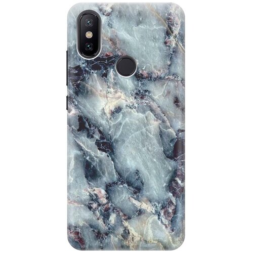 фото Re:pa накладка transparent для xiaomi mi 6x / mi a2 с принтом "бледно-синий мрамор"