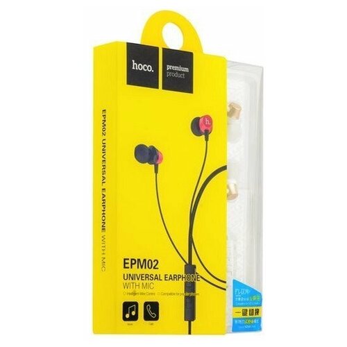 Наушники с микрофоном Hoco EPM02 Common 12м золотые 68000₽