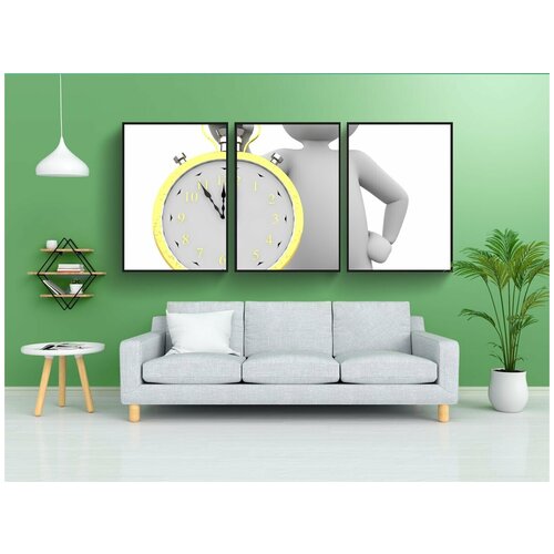 фото Набор модулных постеров для интерьера "время, соответствовать, объявление времени" 60x90 см. в тубусе, без рамки lotsprints