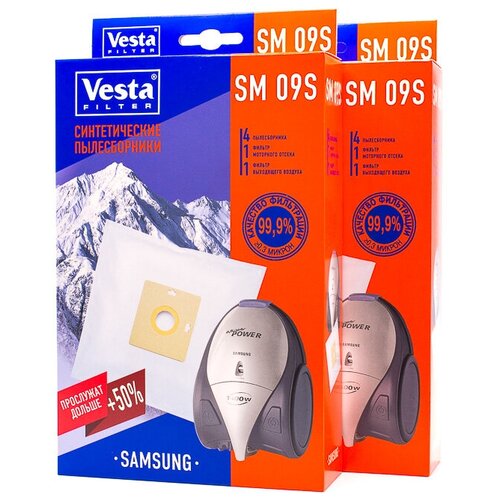 vesta filter sm 09 s xl pack комплект пылесборников 8 шт 4 фильтра Vesta filter SM 09 S Xl-Pack комплект пылесборников, 8 шт + 4 фильтра