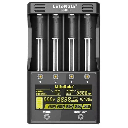 Зарядное устройство LiitoKala Lii-500S 4 зарядное устройство liitokala engineer lii 260 зарядка для ячеек 18650 aa aaa и др с экраном