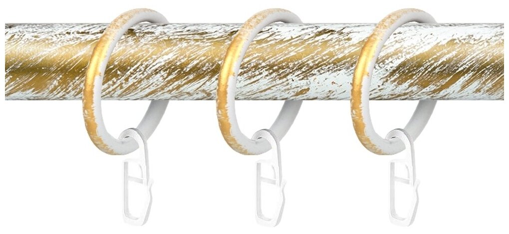 Кольцо с крючком OLEXDECO 19 мм, Белое золото ампир