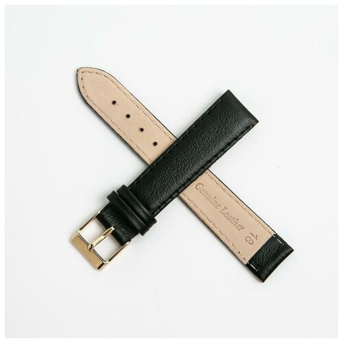 фото Ремешок для часов, мужской, 18 мм, натуральная кожа, черный straps