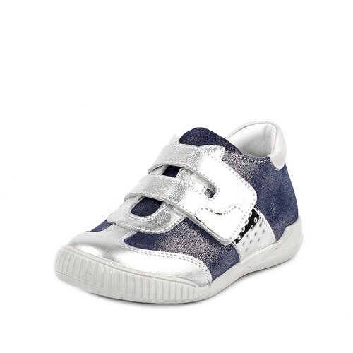 фото Полуботинки для девочек elegami 6-615042102,серебро/темно-синий,размер 26