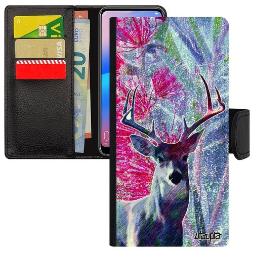 фото Дизайнерский чехол книжка на телефон // huawei p30 lite // "олень" стиль копыта, utaupia, фуксия