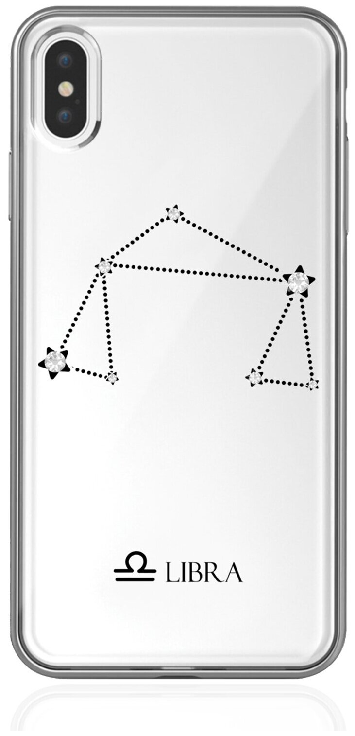 Прозрачный силиконовый чехол с кристаллами Lux для iPhone XS Max Знак зодиака Весы Libra для Айфон 10С Макс